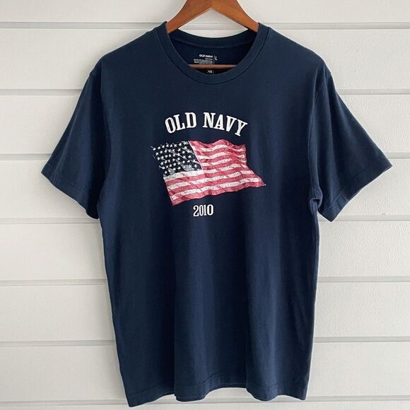 Old Navy American Flag Short Sleeve Tee Shirt 2010 Size Large - Picture 2 of 4